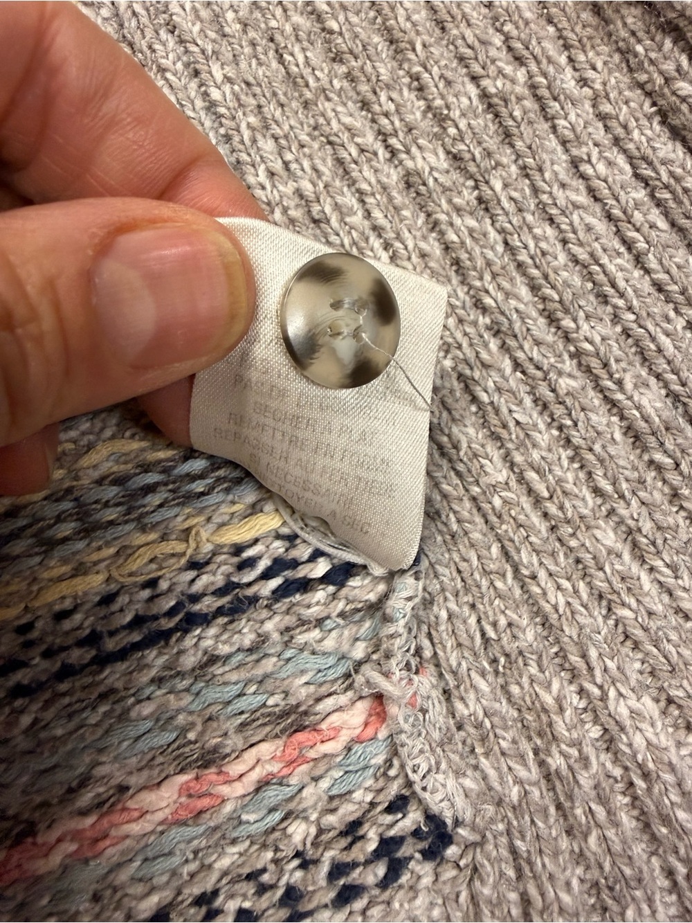Vintage Fair Isle Cotton Knit Button-Front Vest - Picture 5 of 8